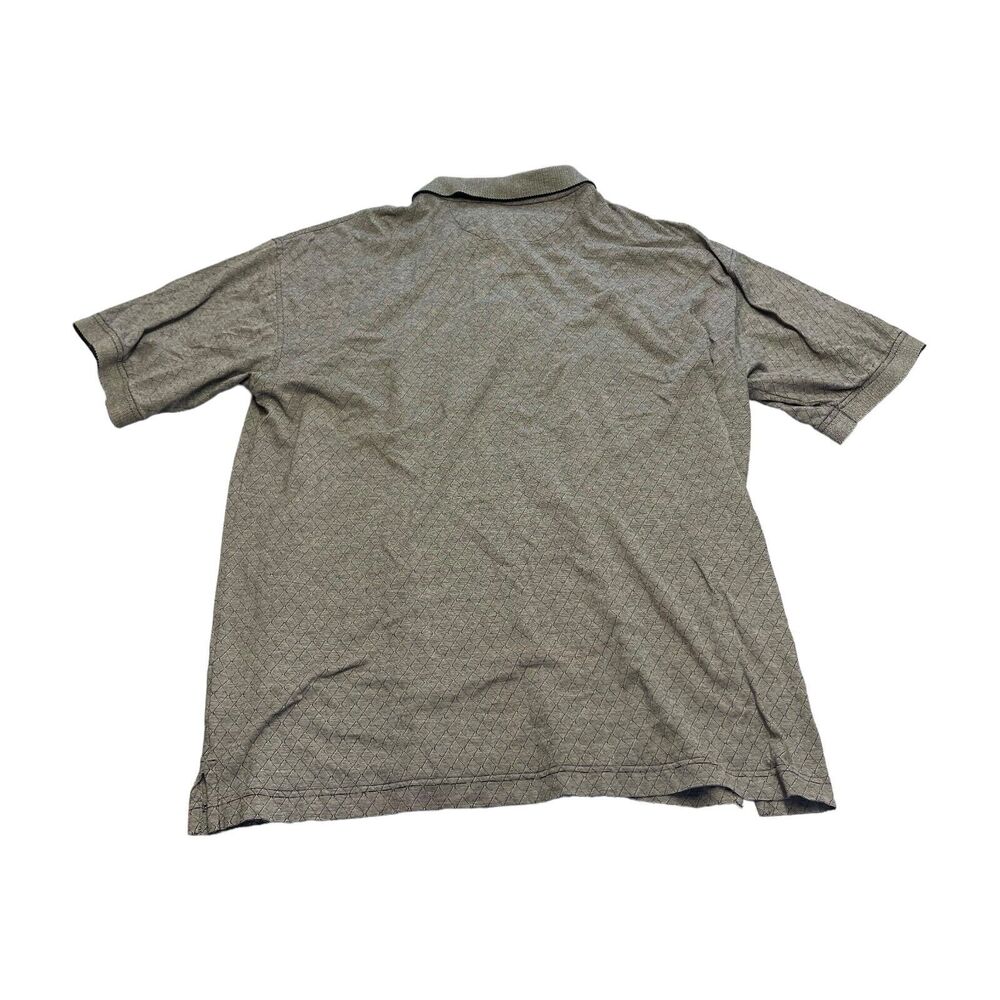 G.H. Bass & Co. Polo Shirt Men's Large Gray Argyle Cotton Short Sleeve Collared - Picture 2 of 6